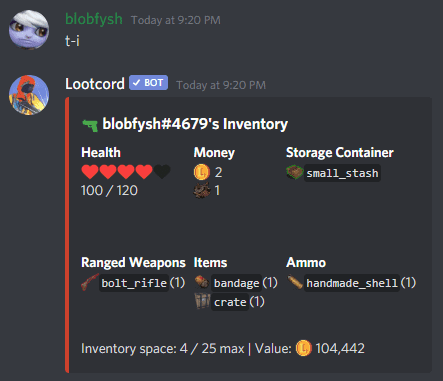inventory space after equipping a storage container