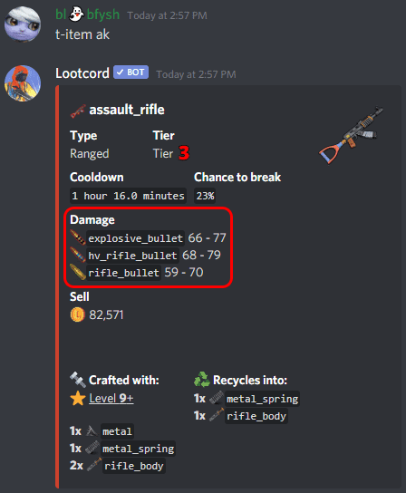 item command ammo example