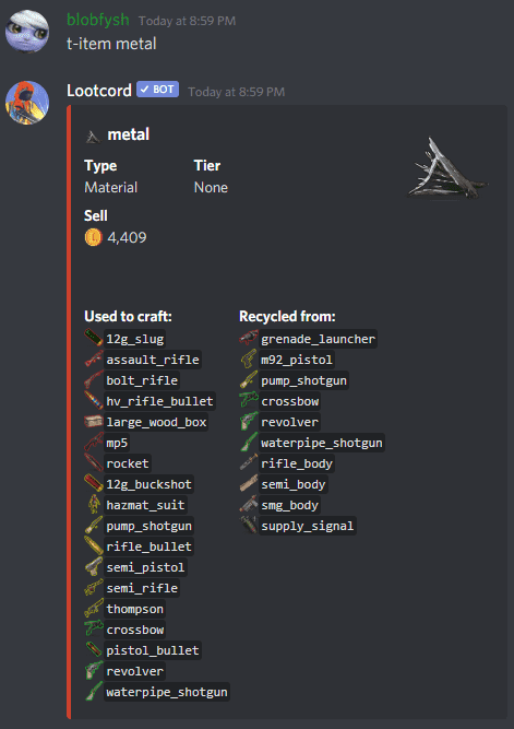 items metal can be used to craft